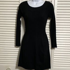 White House Black Market Classic Black Long Sleeve sweater Dress!